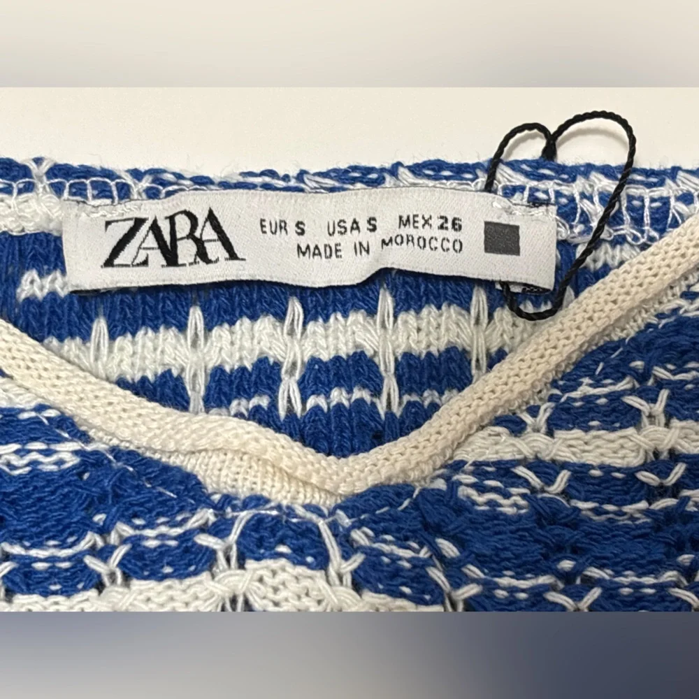 Zara Blue and White Striped Two-Piece Crop Top and Skort Set - Picture 5 of 14